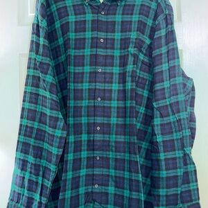 St. John's Bay Teal and Navy Plaid Men's Shirt